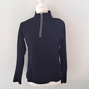 Everlast Women's Black Quarter Zip Longsleeved Top size Medium